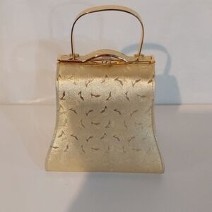 Tango Bag Vintage Elegant Gold Handbag/ Clutch Mini Novelty Print Formal